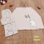 بلوز شلوار دخترانه سیاه اینجه طرح خرگوشک 2