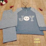 بلوز شلوار نخپنبه سیاه اینجه طرح JOY