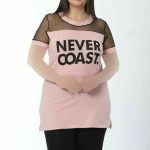 تیشرت شلوارک زنانه سایز بزرگ طرح never coast