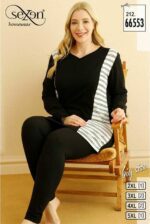 تیشرت شلوار سایز بزرگ زنانه کد 66553