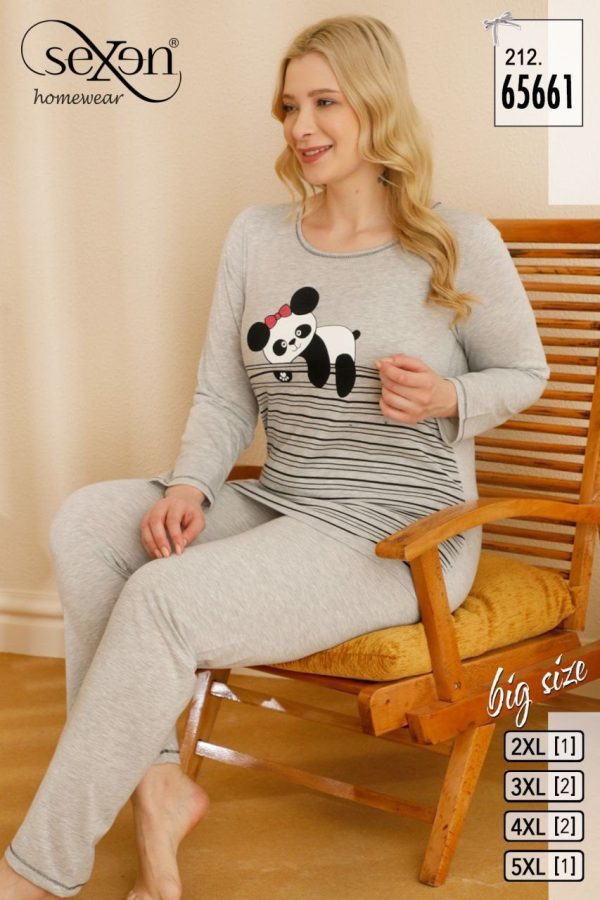 بلوز شلوار راحتی سایز بزرگ زنانه سکسن کد65661