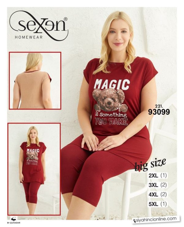 تاب شلوارک بیگ سایز برند سکسن کد93099