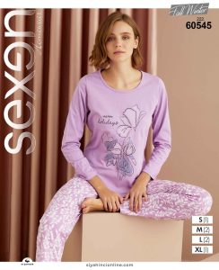 بلوز وشلوار راحتی زنانه طرح گل لیلیوم کد60545