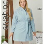 ربدشام سایز بزرگ زنانه کد 77915 طرح ساده