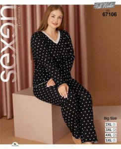 لباس راحتی سایز بزرگ زنانه رنگ مشکی