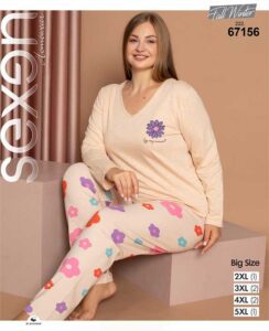 لباس راحتی سایز بزرگ زنانه طرح گل