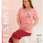 تیشرت شلوارک سایز بزرگ زنانه کد 02563