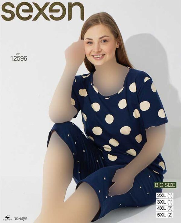 تیشرت شلوارک سایز بزرگ زنانه کد 12596