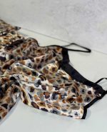 تاب و شلوار ساتن زنانه کد1-9517 طرح پلنگی