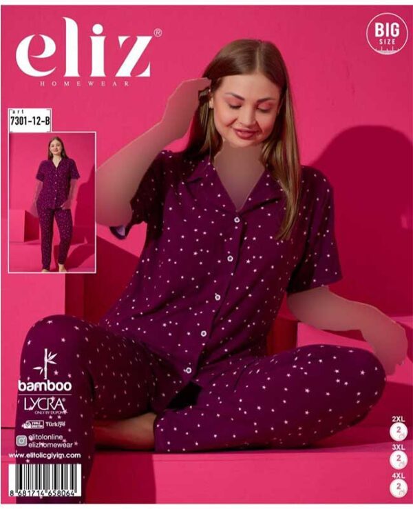 بلوز شلوار سایز بزرگ زنانه کد 7301-12-b