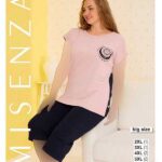 تیشرت شلوارک سایز بزرگ زنانه کد 02587