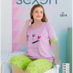 تیشرت شلوارک سایز بزرگ زنانه سکسن کد 12614