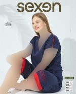 تیشرت شلوارک سایز بزرگ زنانه کد 12588