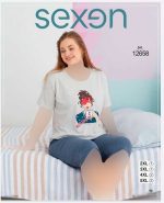 تیشرت شلوارک سایز بزرگ زنانه کد 12658