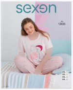 تیشرت شلوار سایز بزرگ زنانه سکسن کد 13635