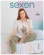 تیشرت شلوار سایز بزرگ زنانه سکسن کد13699