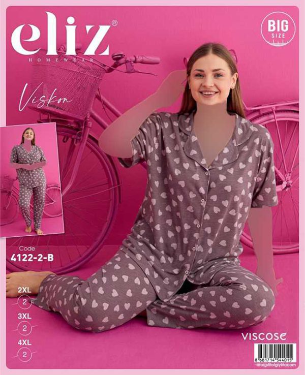 بلوز شلوار سایز بزرگ زنانه الیز کد 4122-2-b