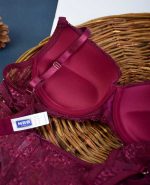 ست سوتین و شورت جک دار زنانه NBB رنگ زرشکی کد 4618