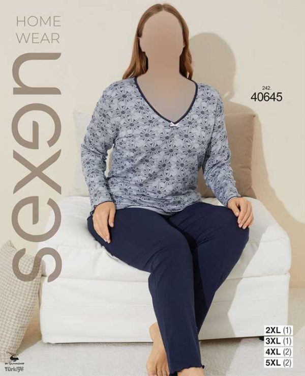 بلوز شلوار سایز بزرگ زنانه سکسن کد 40645