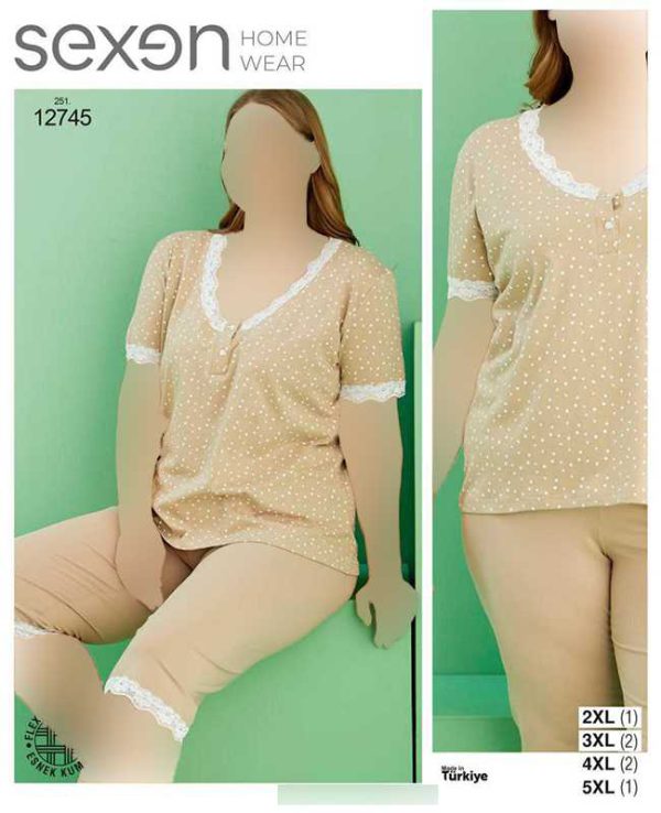 تیشرت و شلوارک سایز بزرگ سکسن کد 12745