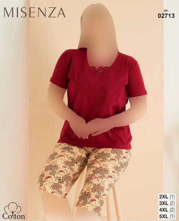 تیشرت وشلوارک سایز بزرگ زنانه میسنزا کد 02713