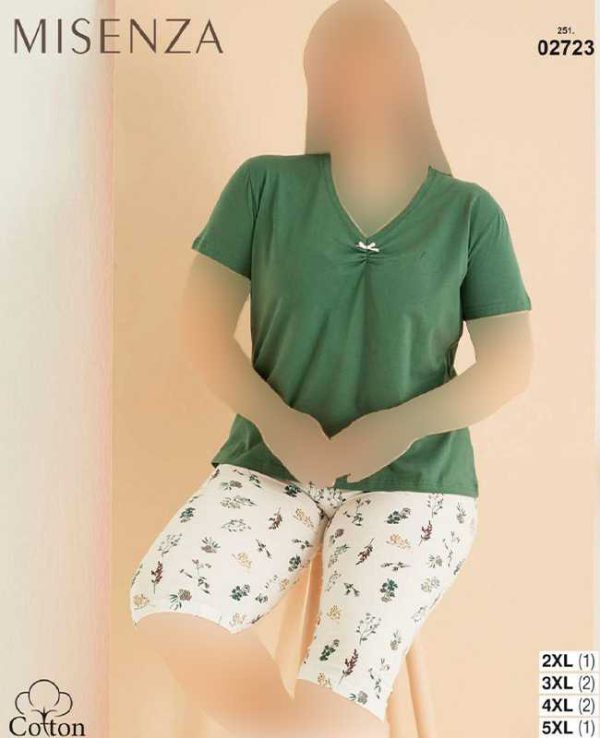 تیشرت وشلوارک سایز بزرگ زنانه میسنزا کد 02723