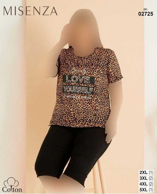 تیشرت وشلوارک سایز بزرگ زنانه میسنزا کد 02725