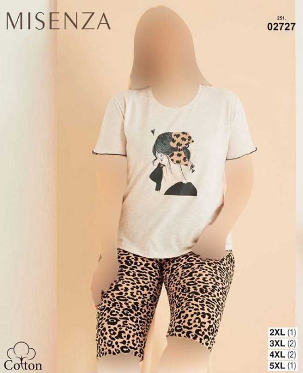 تیشرت وشلوارک سایز بزرگ زنانه میسنزا کد 02727