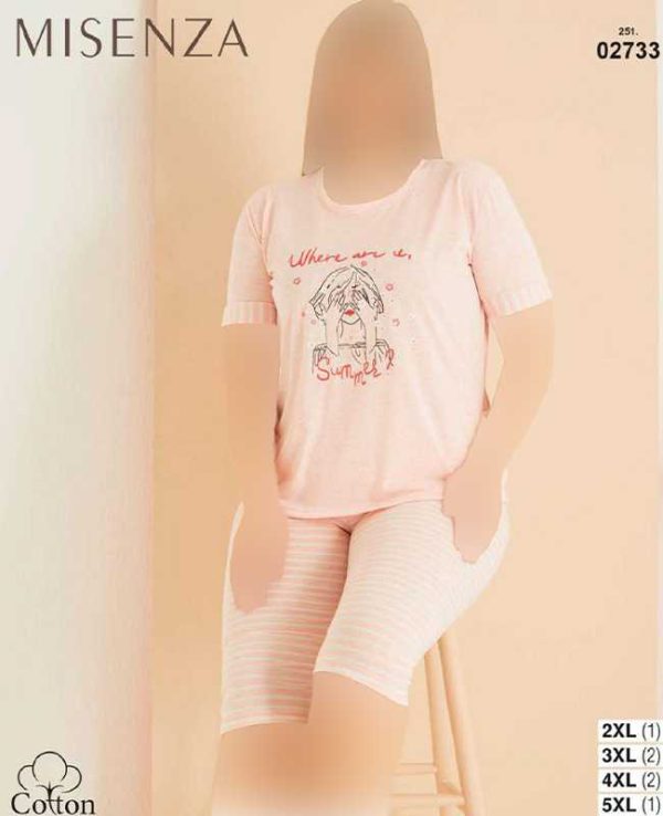 تیشرت وشلوارک سایز بزرگ زنانه میسنزا کد 02733