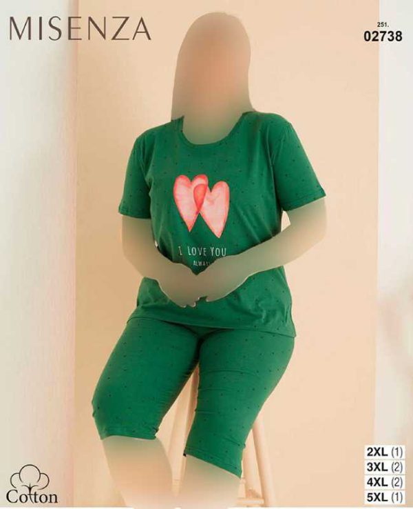 تیشرت وشلوارک سایز بزرگ زنانه میسنزا کد 02738