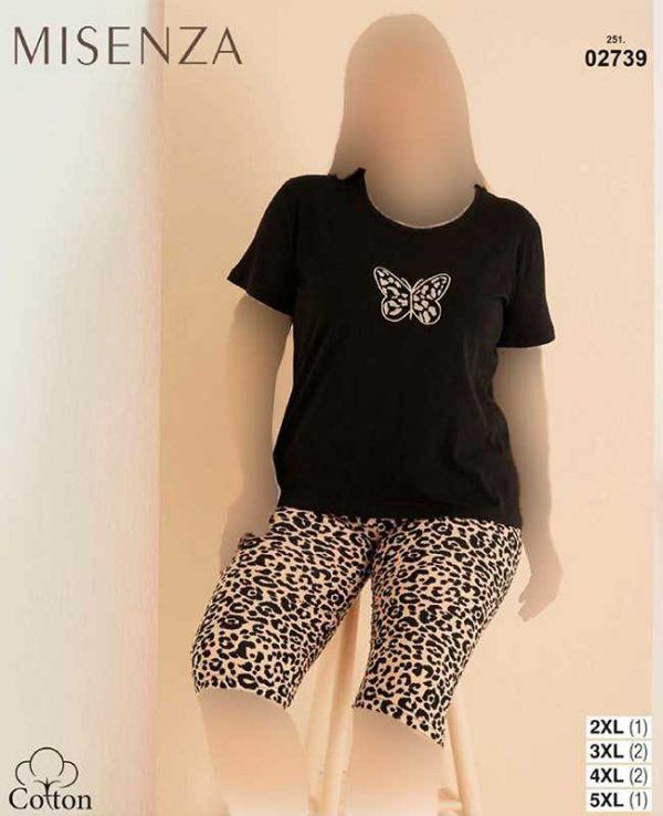 تیشرت وشلوارک سایز بزرگ زنانه میسنزا کد 02739