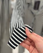 بلوز شلوار سایز بزرگ جلو دکمه ای سیاه اینچه کد24328