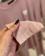 بلوز شلوار نرمال سیاه اینجه رنگ گلبهی کد 26003