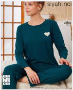بلوز شلوار نرمال سیاه اینجه رنگ کله غازی کد 1-26003