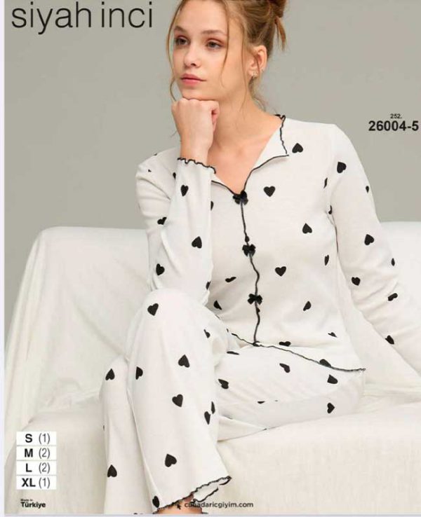 بلوز شلوار نرمال سیاه اینجه کد5-26004