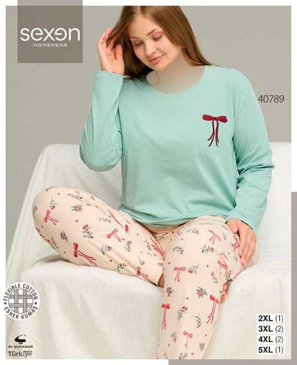 بلوز و شلوار سایز بزرگ سکسن کد40789