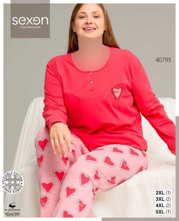 بلوز و شلوار سایز بزرگ سکسن کد40795