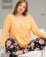 بلوز و شلوار سایز بزرگ نخ پنبه سکسن کد 40754