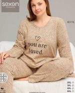 بلوز و شلوار سایز بزرگ نخ پنبه سکسن کد 40776