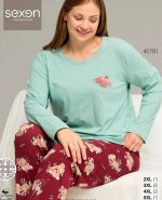 بلوز و شلوار سایز بزرگ نخ پنبه سکسن کد 40781