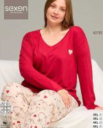 بلوز و شلوار سایز بزرگ نخ پنبه سکسن کد 40785