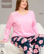 بلوز و شلوار سایز بزرگ نخ پنبه سکسن کد 40787