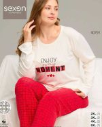 بلوز و شلوار سایز بزرگ نخ پنبه سکسن کد 40791