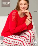 بلوز و شلوار سایز بزرگ نخ پنبه سکسن کد 40800