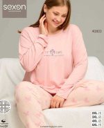بلوز و شلوار سایز بزرگ نخ پنبه سکسن کد 40803