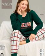 بلوز و شلوار سایز بزرگ نخ پنبه سکسن کد 40865