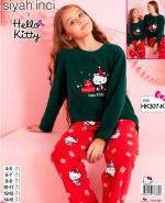 بلوز و شلوار پولار دخترانه سیاه اینجه کد HK307-K