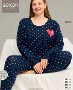 بلوز و شلوار سایز بزرگ نخ پنبه سکسن کد 40839