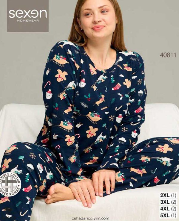 بلوز و شلوار سایز بزرگ سکسن کد40811