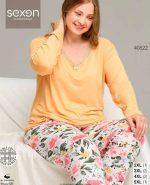 بلوز و شلوار سایز بزرگ نخ پنبه سکسن کد40822
